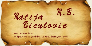 Matija Biculović vizit kartica